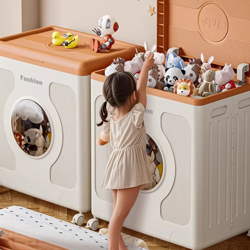 Modern Minimalist Kids Movable Rectangular Plastic Foldable Large Capacity Storage Cabinet 1-Cabinet For Bedroom