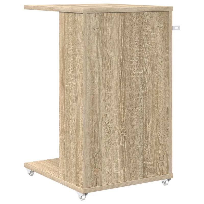 Mesa Lateral com roda Carvalho Sonoma 40 x 35 x 60 cm