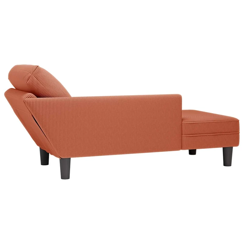 Chaise lounge com almofada tecido corduroy laranja