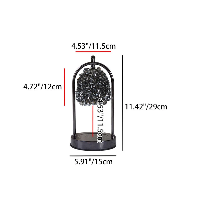 Modern Art Deco Iron Crystal Round 1-Light Melting Wax Table Lamp For Bedroom