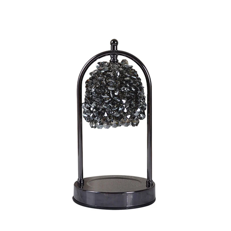 Modern Art Deco Iron Crystal Round 1-Light Melting Wax Table Lamp For Bedroom