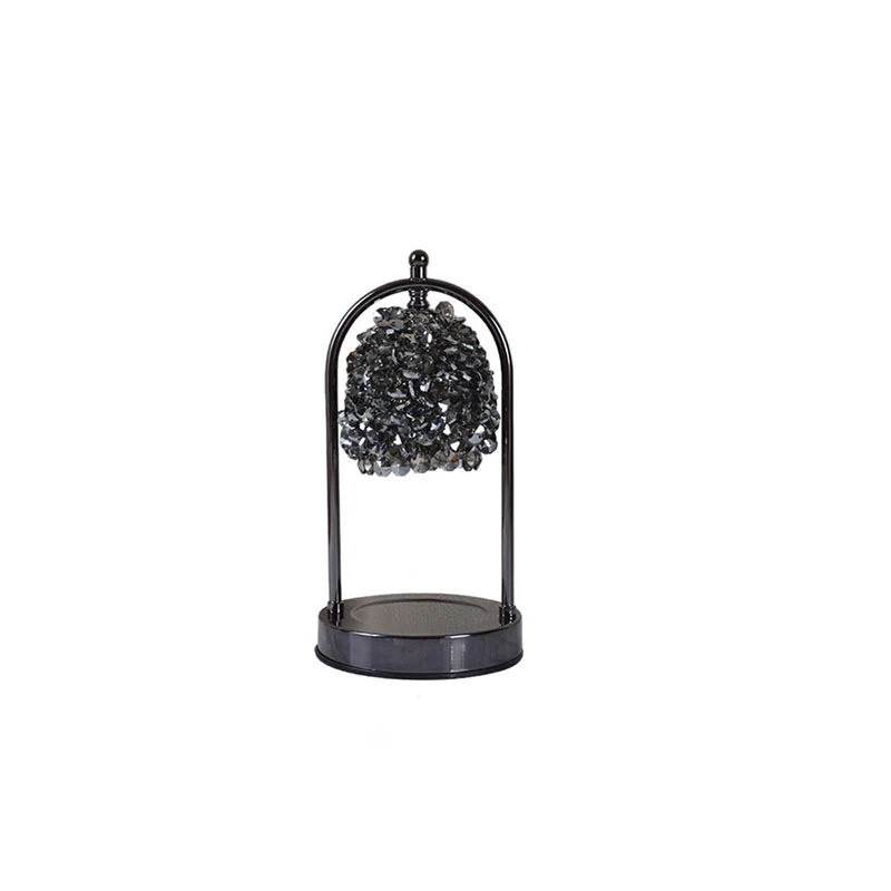 Modern Art Deco Iron Crystal Round 1-Light Melting Wax Table Lamp For Bedroom
