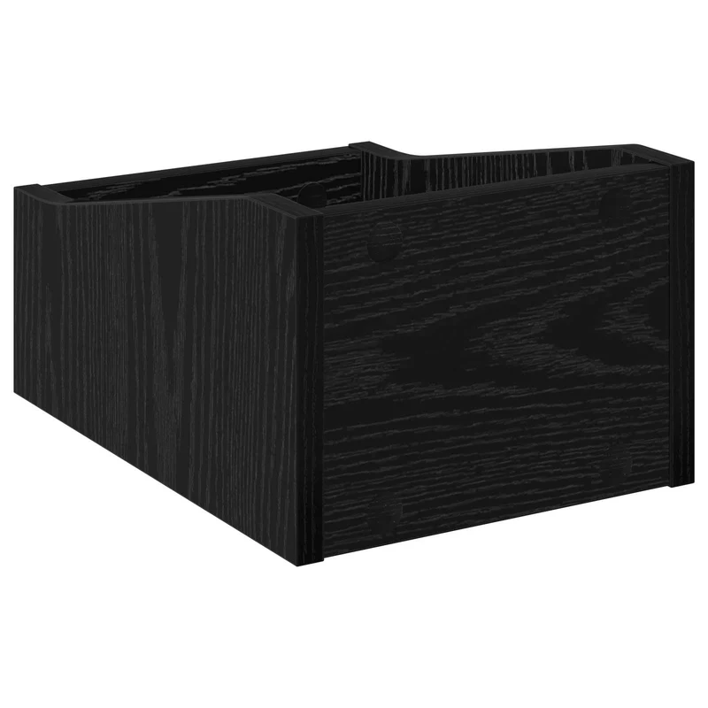 Caixa de Discos LP Carvalho Preto 23 x 33 x 16 cm