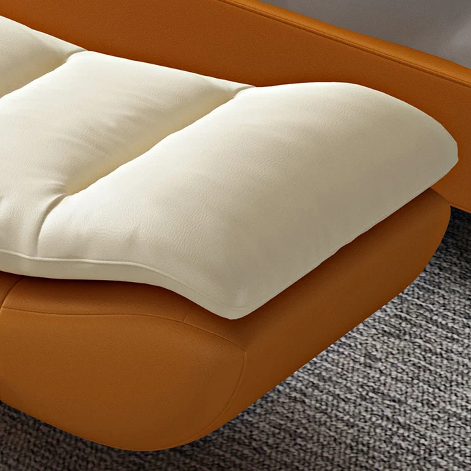Modern Minimalist Faux Nappa Leather Down Steel & Plywood Rectangular Bench For Bedroom & Entryway
