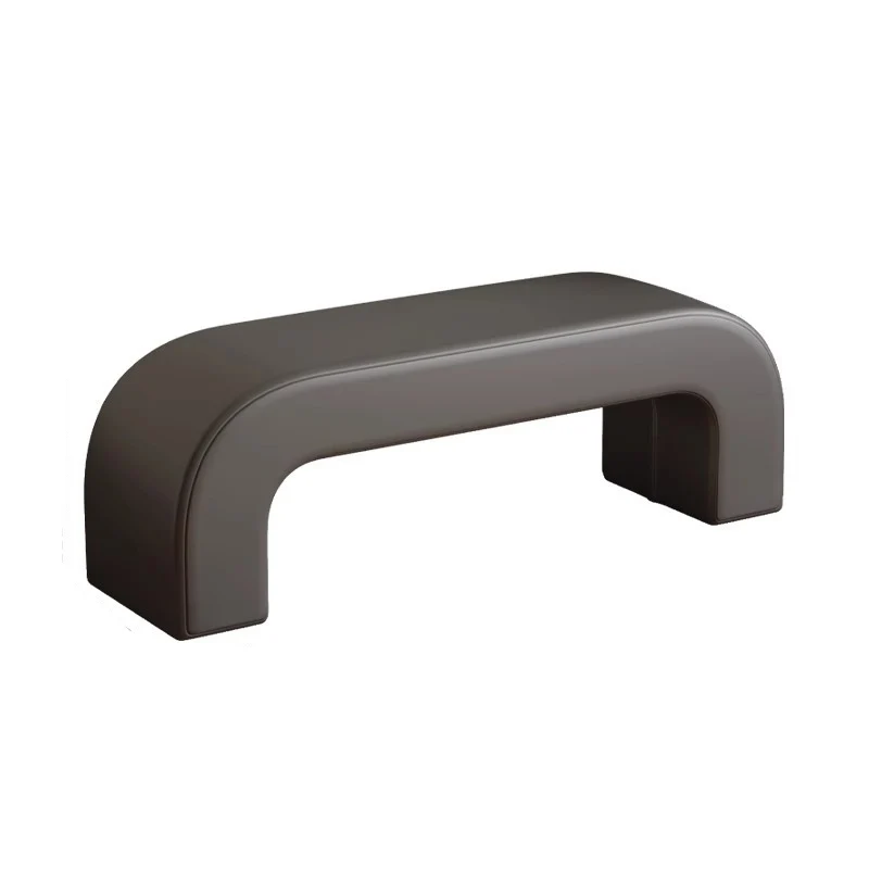Modern Minimalist Eco-Friendly Engineered Wood Sherpa Fabric And PU Leather Rectangular Bench For Entryway And Living Room