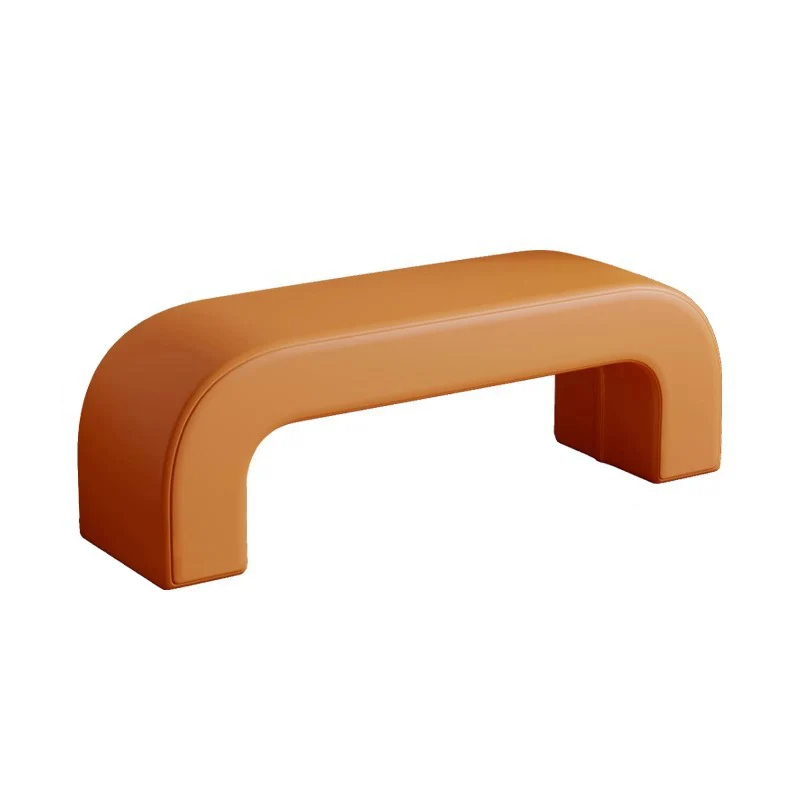 Modern Minimalist Eco-Friendly Engineered Wood Sherpa Fabric And PU Leather Rectangular Bench For Entryway And Living Room