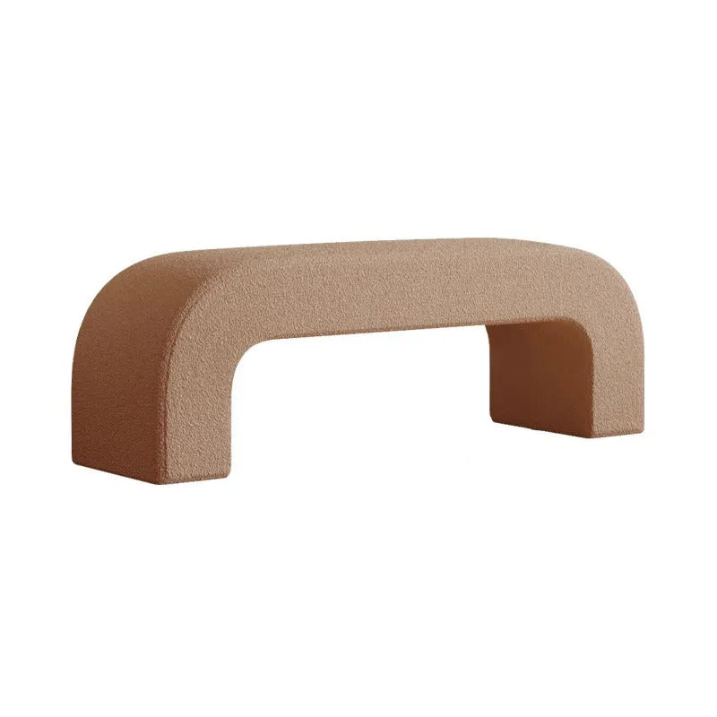 Modern Minimalist Eco-Friendly Engineered Wood Sherpa Fabric And PU Leather Rectangular Bench For Entryway And Living Room
