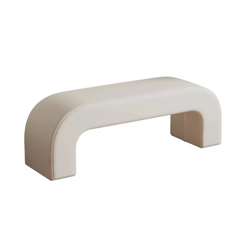 Modern Minimalist Eco-Friendly Engineered Wood Sherpa Fabric And PU Leather Rectangular Bench For Entryway And Living Room