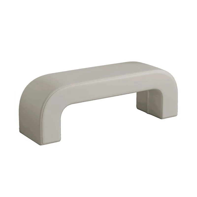 Modern Minimalist Eco-Friendly Engineered Wood Sherpa Fabric And PU Leather Rectangular Bench For Entryway And Living Room