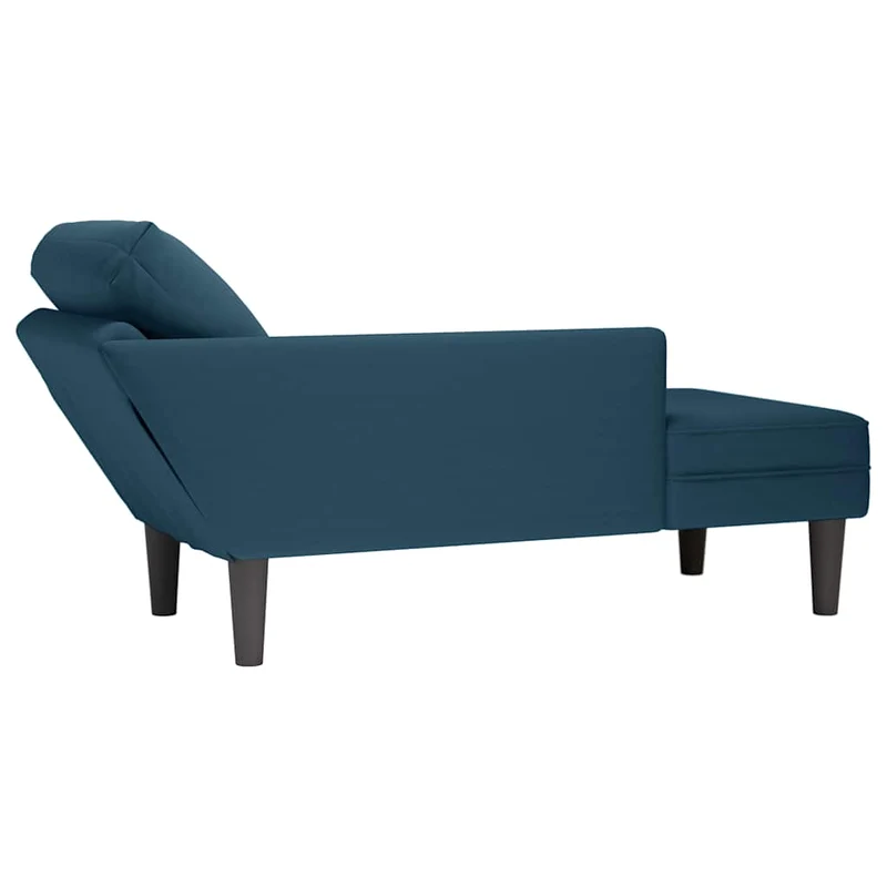 Chaise lounge c/ almofada/apoio de braços direito veludo azul