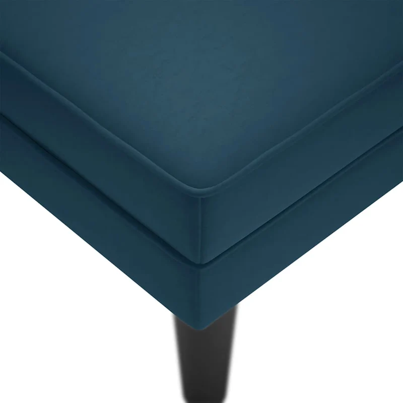 Chaise lounge c/ almofada/apoio de braços direito veludo azul