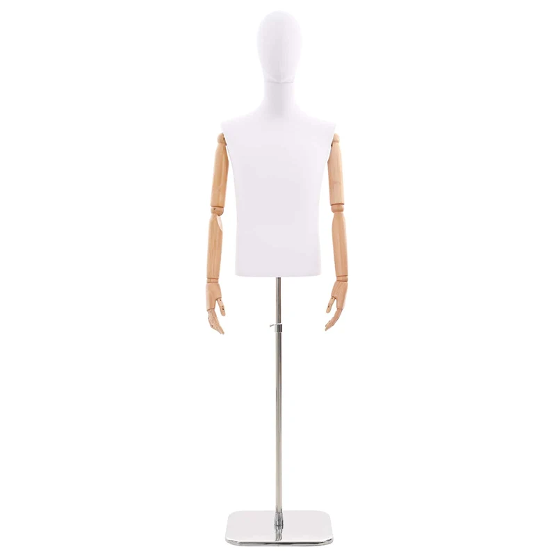 Mannequin Ajustável de 170-218 cm com Base Masculino PP Branco