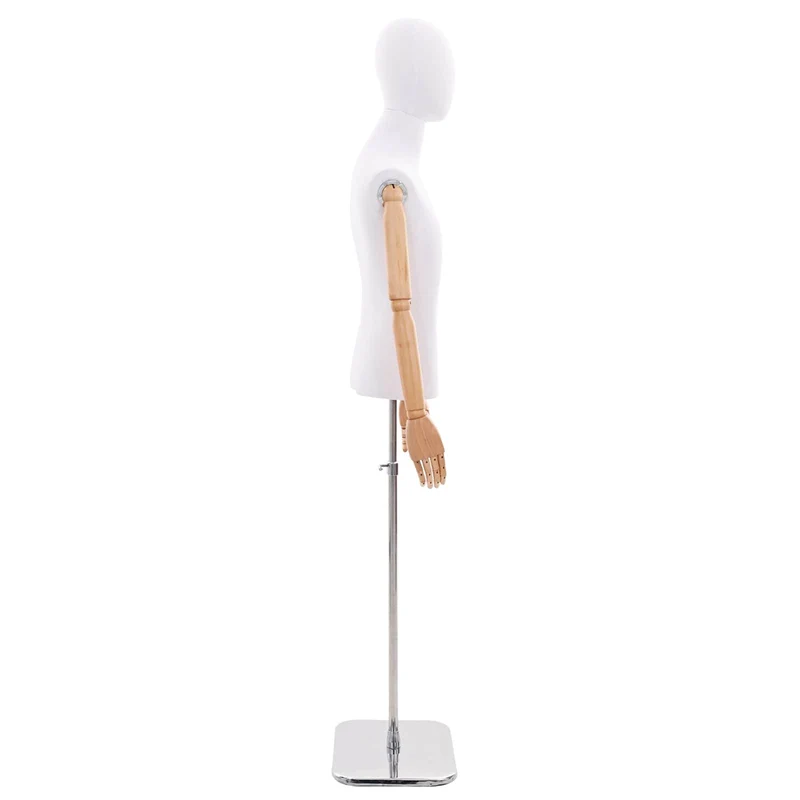 Mannequin Ajustável de 170-218 cm com Base Masculino PP Branco