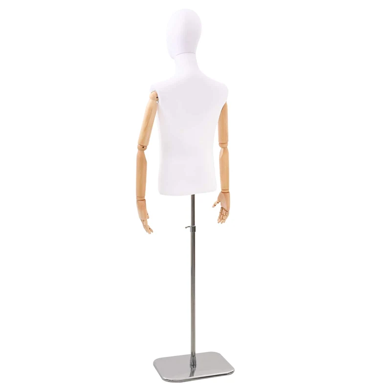 Mannequin Ajustável de 170-218 cm com Base Masculino PP Branco