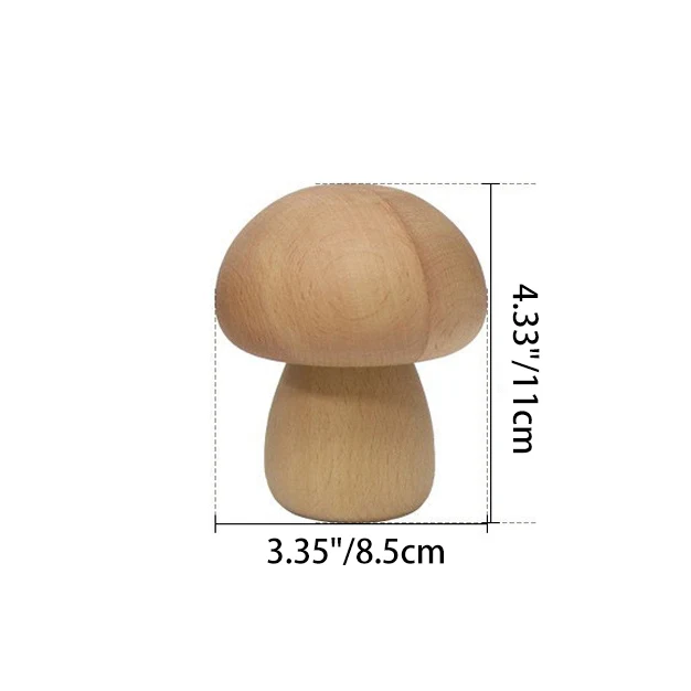 Contemporary Creative Wood Mushroom Round LED Table Lamp For Bedroom