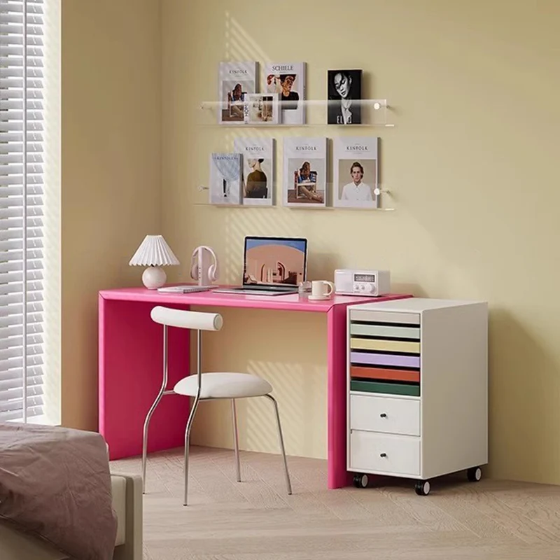Modern Minimalist Rectangular Plywood Desks 2-Leg For Home Office