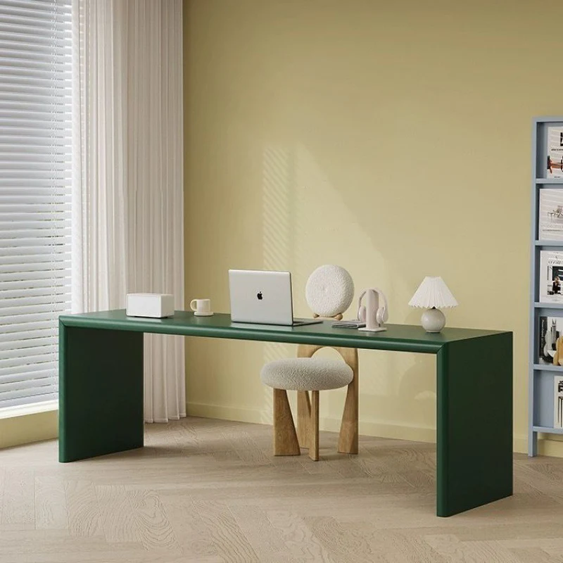 Modern Minimalist Rectangular Plywood Desks 2-Leg For Home Office
