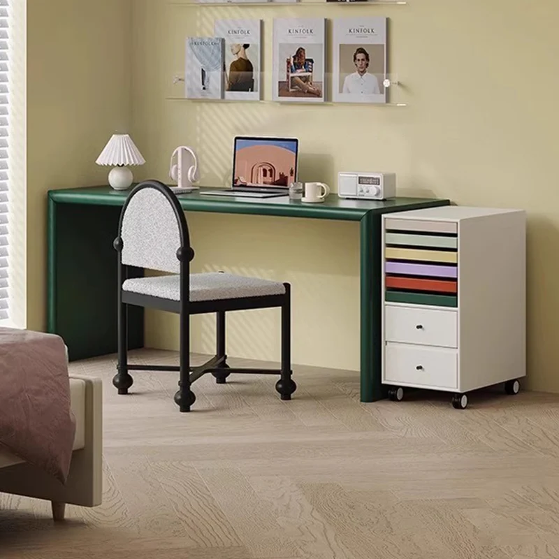 Modern Minimalist Rectangular Plywood Desks 2-Leg For Home Office