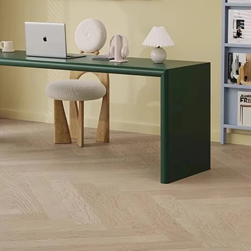 Modern Minimalist Rectangular Plywood Desks 2-Leg For Home Office