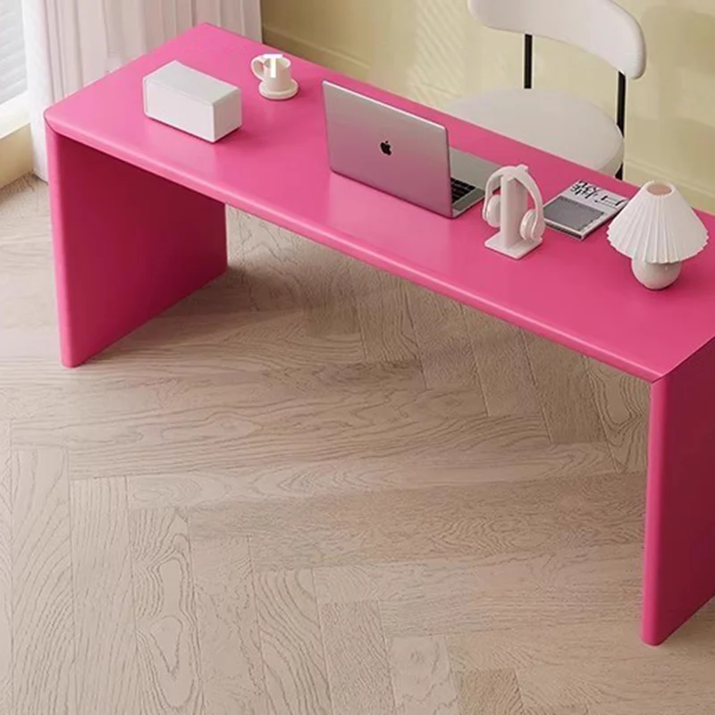Modern Minimalist Rectangular Plywood Desks 2-Leg For Home Office