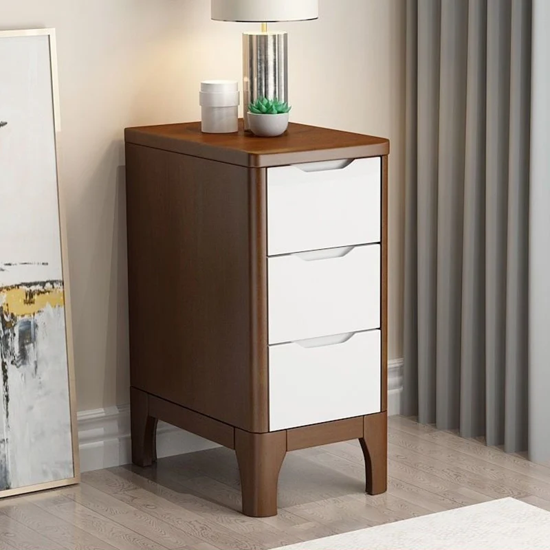 Contemporary Nordic Rectangular Solid Wood Plywood Storage Cabinet 2-Drawer For Bedroom
