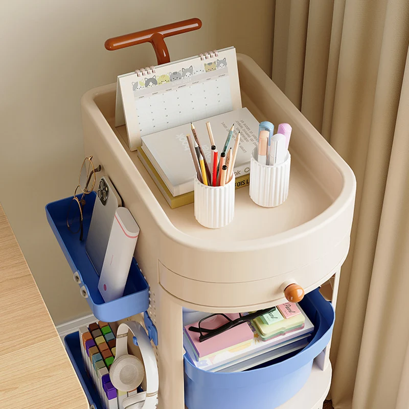 Contemporary Creative Plastic Round Oval Storage Shelf With 2/3 Shelves For Living Room