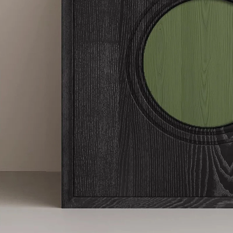Contemporary Retro Square Round Solid Wood Composable Storage Cabinet 1-Cabinet For Living Room
