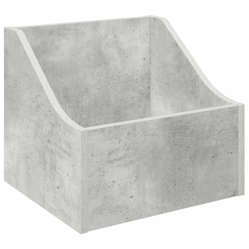 Caixa de Discos LP Cinzento Cimento 37 x 33 x 32 cm