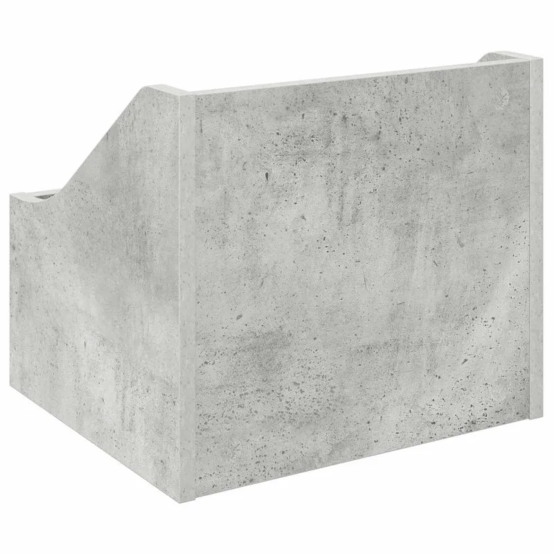 Caixa de Discos LP Cinzento Cimento 37 x 33 x 32 cm