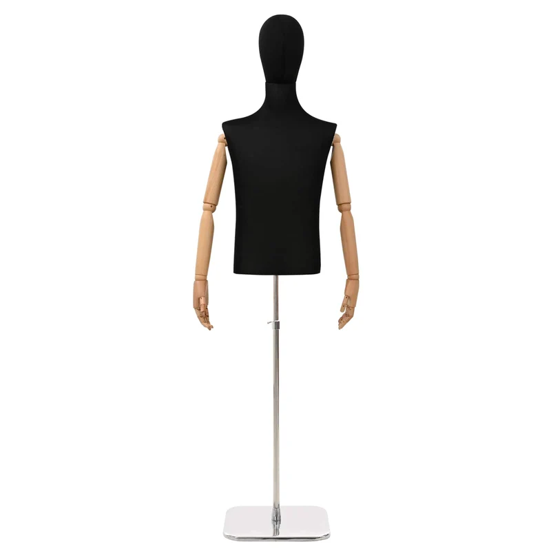 Mannequin Ajustável de 170-218 cm com Base Masculino PP Preto