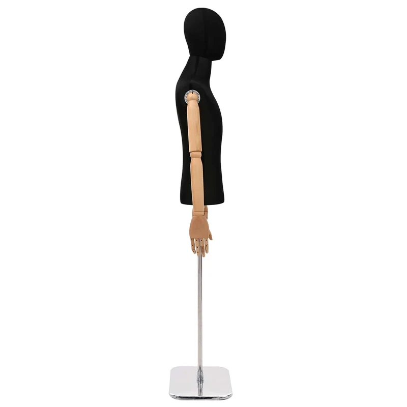 Mannequin Ajustável de 170-218 cm com Base Masculino PP Preto