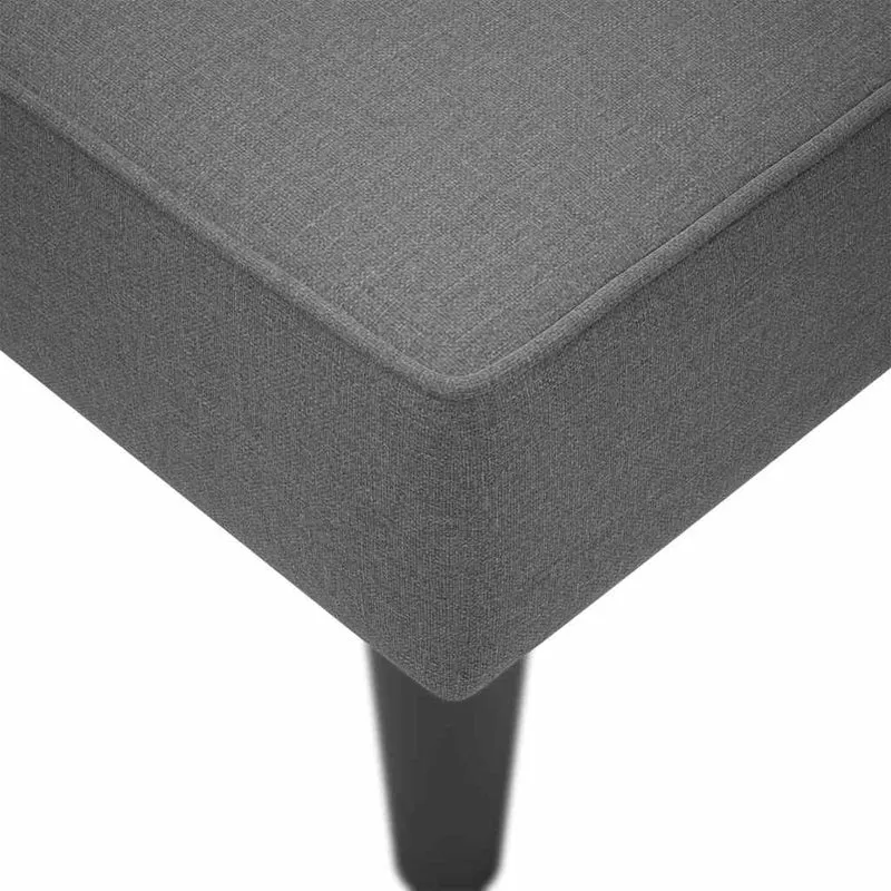 Chaise lounge com apoio de braço direito em tecido cinzento escuro