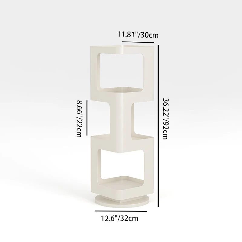 Contemporary Creative Square Iron Rotatable Bookshelf 4/5/6-Tier For Living Room