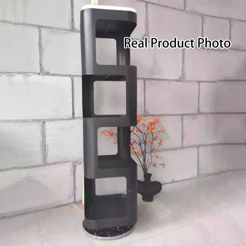Contemporary Creative Square Iron Rotatable Bookshelf 4/5/6-Tier For Living Room