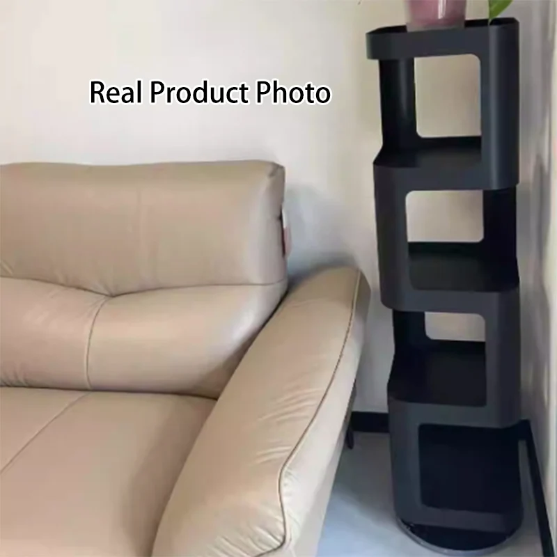 Contemporary Creative Square Iron Rotatable Bookshelf 4/5/6-Tier For Living Room