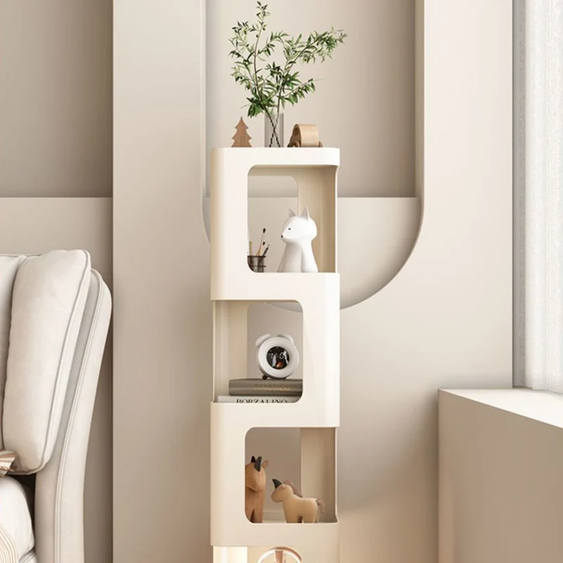 Contemporary Creative Square Iron Rotatable Bookshelf 4/5/6-Tier For Living Room