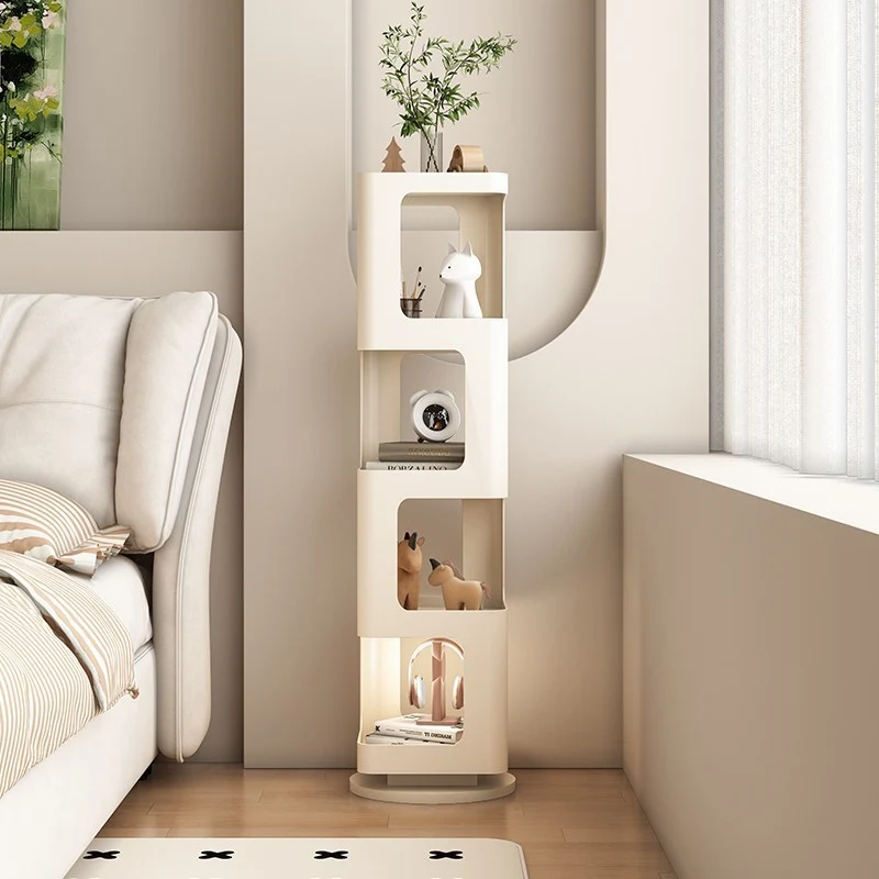 Contemporary Creative Square Iron Rotatable Bookshelf 4/5/6-Tier For Living Room