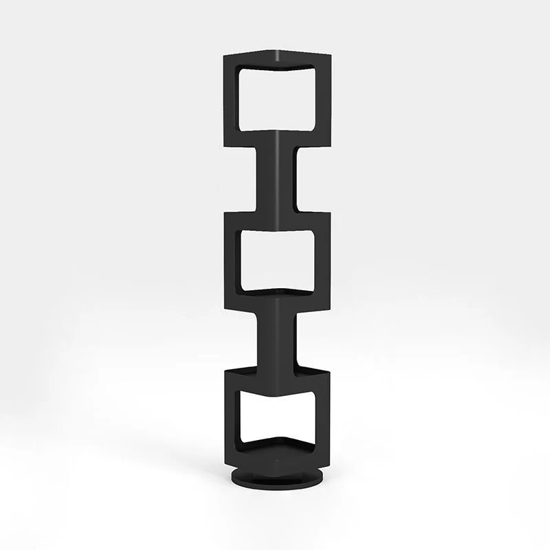 Contemporary Creative Square Iron Rotatable Bookshelf 4/5/6-Tier For Living Room