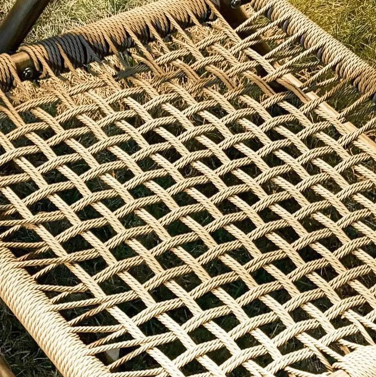 Traditional Chinese Square Carbon Steel Tempered Glass PE Rattan Table & Chair Set Foldable Backrest For Outdoor Patio