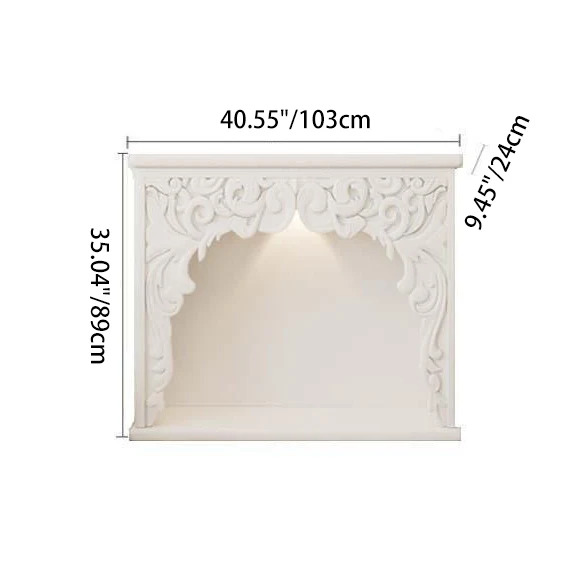 Traditional French Square Medium-Density Fiberboard Mantel Console Table For Living Room