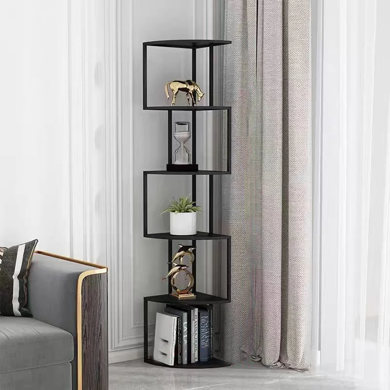 Contemporary Minimalist Square Iron Creative Bookshelf 3/4/5-Tier For Living Room