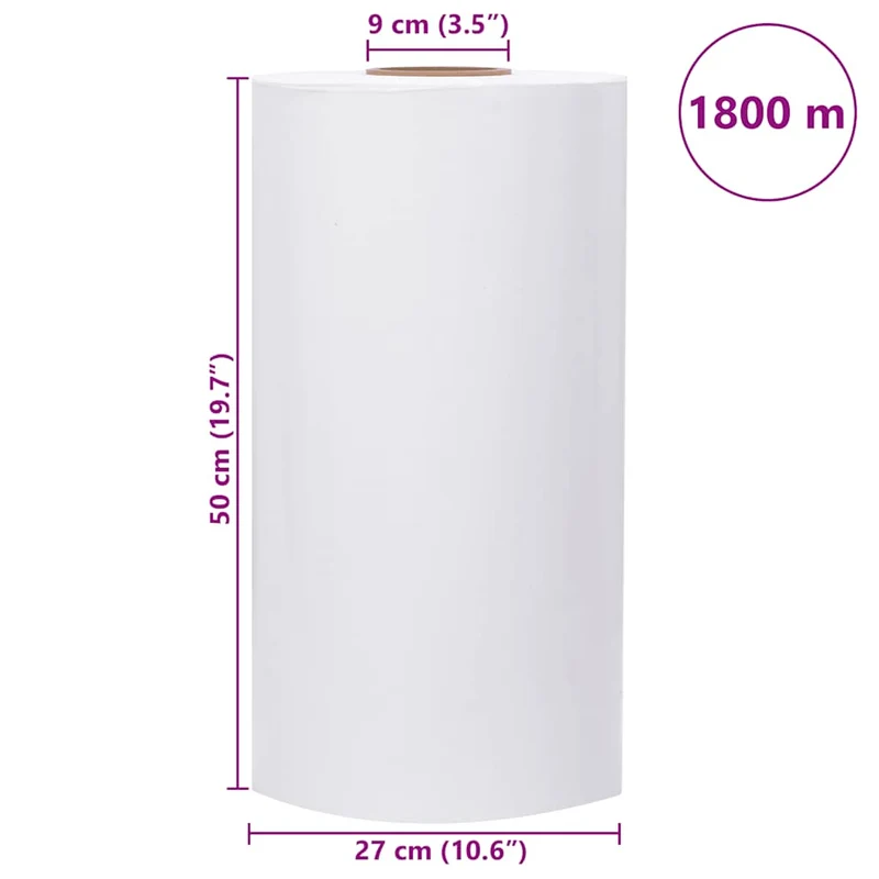 Película extensível agrícola branco 25 µm 50 cm x 1800 m