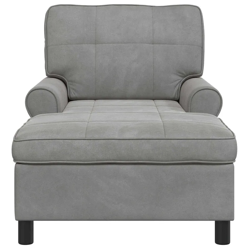Chaise Lounge Cinzento-claro 91 x 157 x 91 cm Veludo
