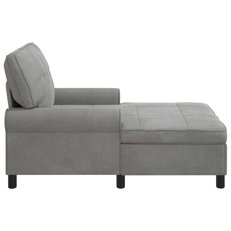 Chaise Lounge Cinzento-claro 91 x 157 x 91 cm Veludo