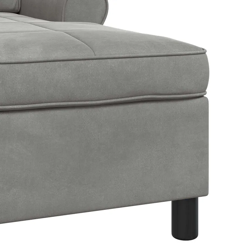 Chaise Lounge Cinzento-claro 91 x 157 x 91 cm Veludo