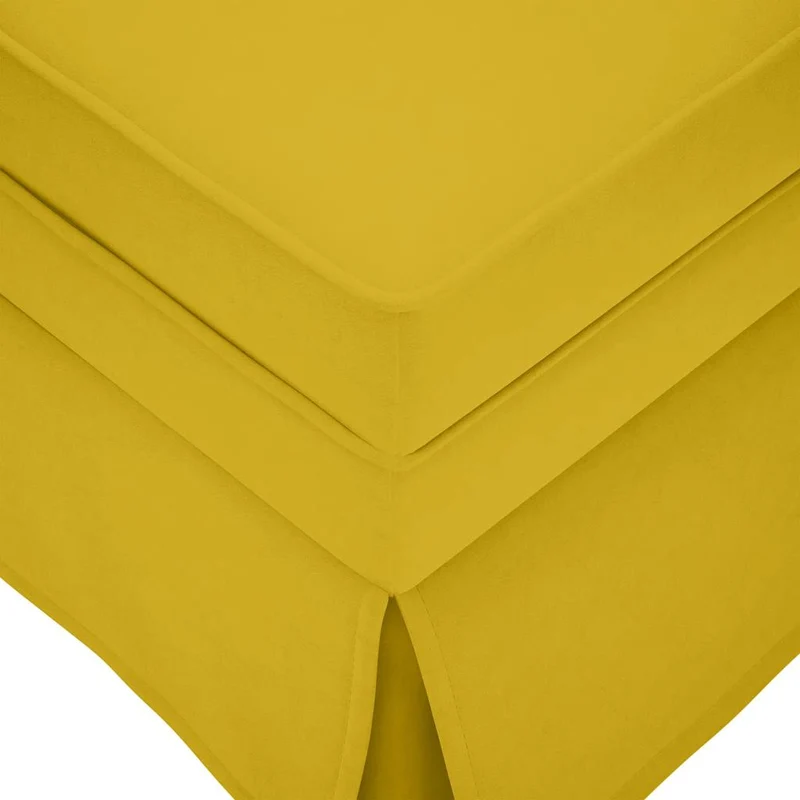 Chaise-longue com almofada e apoio braço direito veludo amarelo