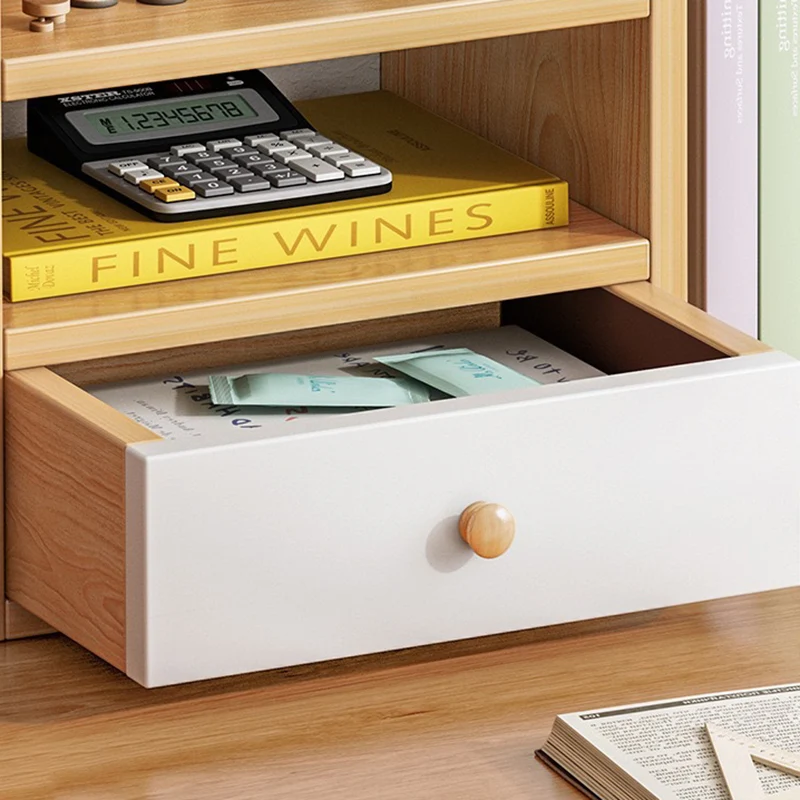 Contemporary Simplicity Rectangle Storage Cabinet Medium Density Fiberboard Bookshelf 1 - Drawer For Study