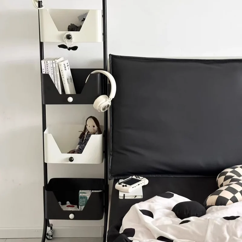 Modern Minimalist Iron & Marble Rectangular Bookshelf 4-Tier Storage Rack For Living Room & Home Office