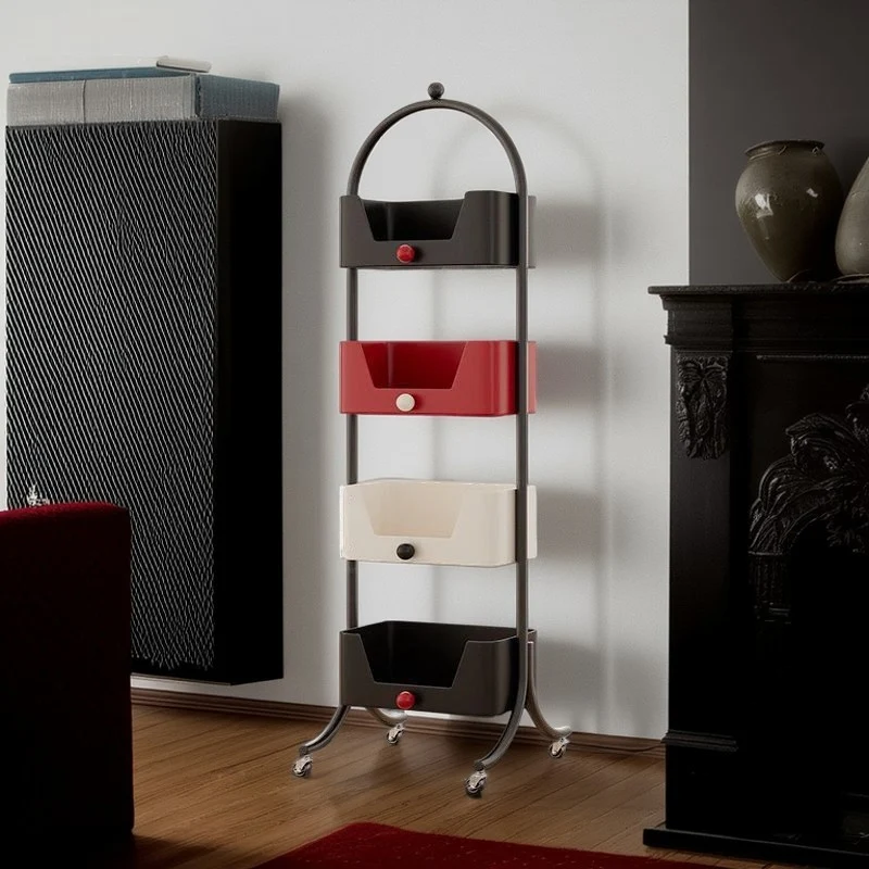 Modern Minimalist Iron & Marble Rectangular Bookshelf 4-Tier Storage Rack For Living Room & Home Office