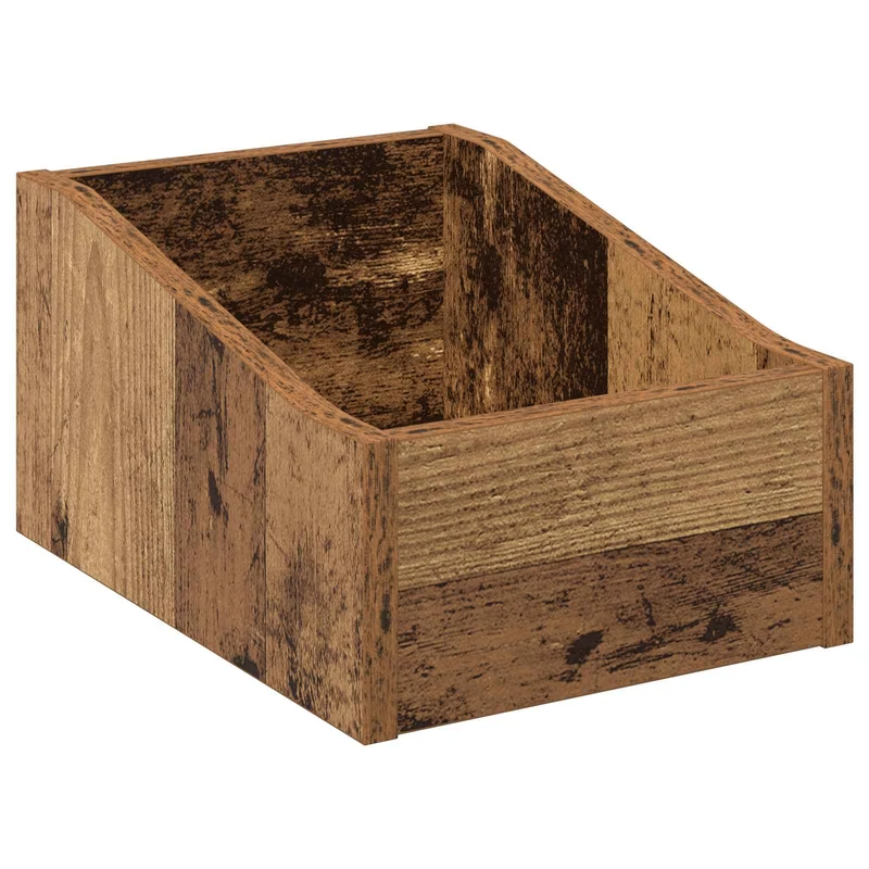 Caixa de Discos LP 2 unid. Madeira antiga 23 x 33 x 16 cm